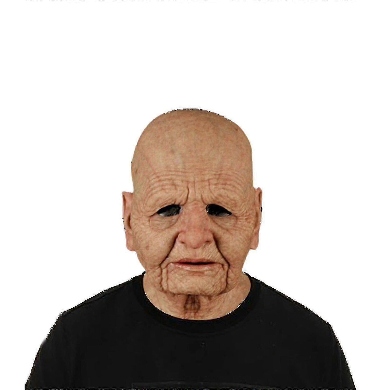 Old Woman Latex Mask Crying Full-Length