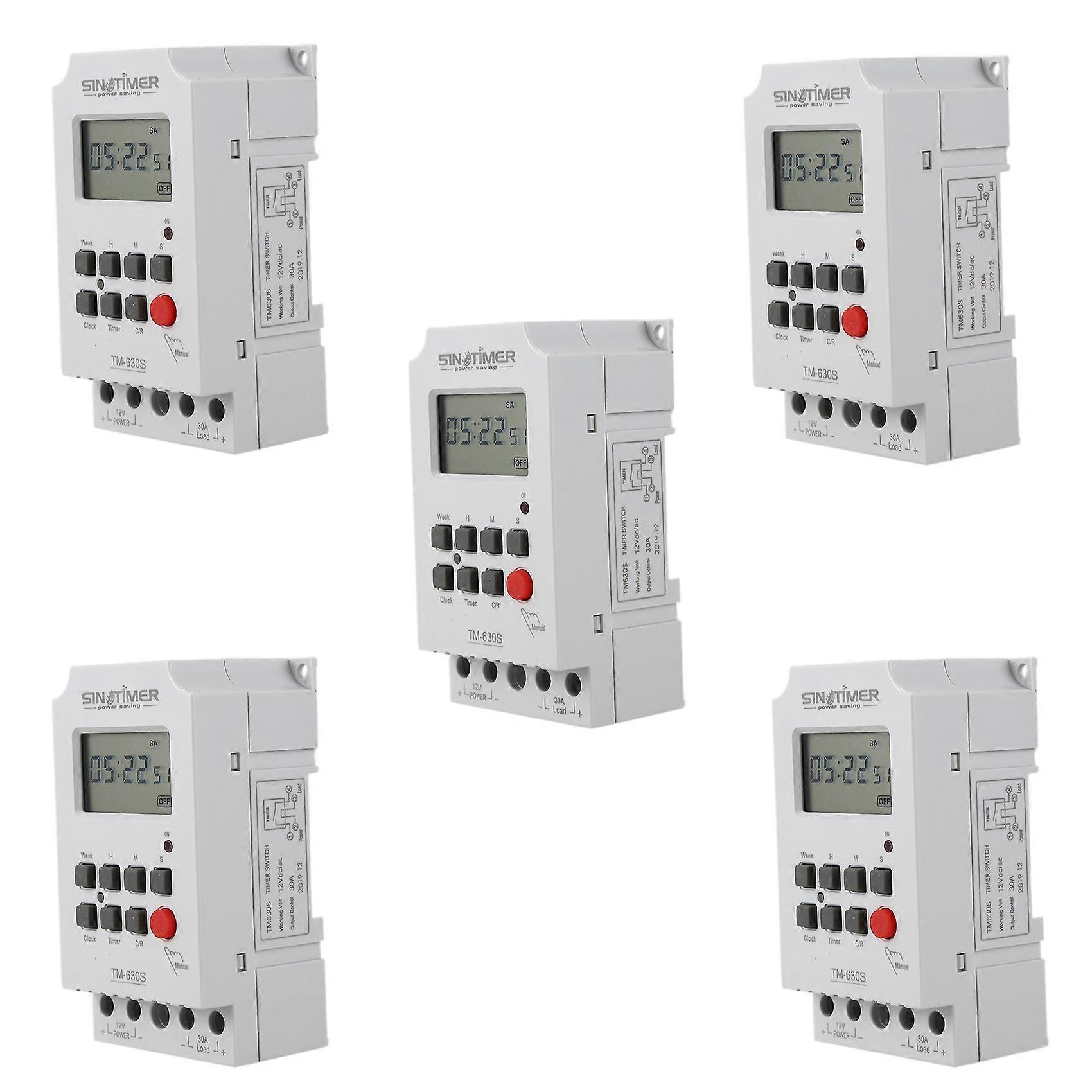 Sinotimer 5X Tm630S-4 12V Seconds Control Timer Switch Large Screen Digital Display Pin Voltage Output Time Controller