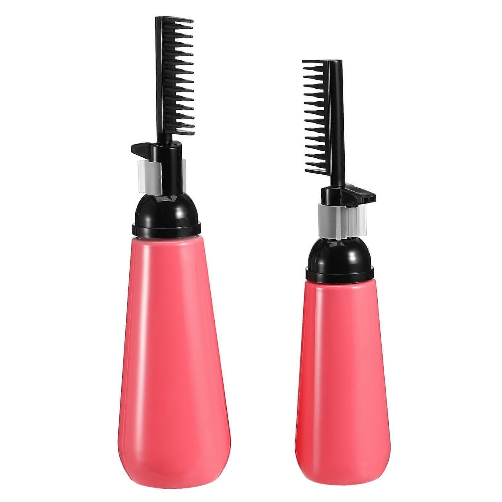 2pcs Hair Dye Applicator Bottle with Comb Tip for Precision Root Application and Even Color Distribution
