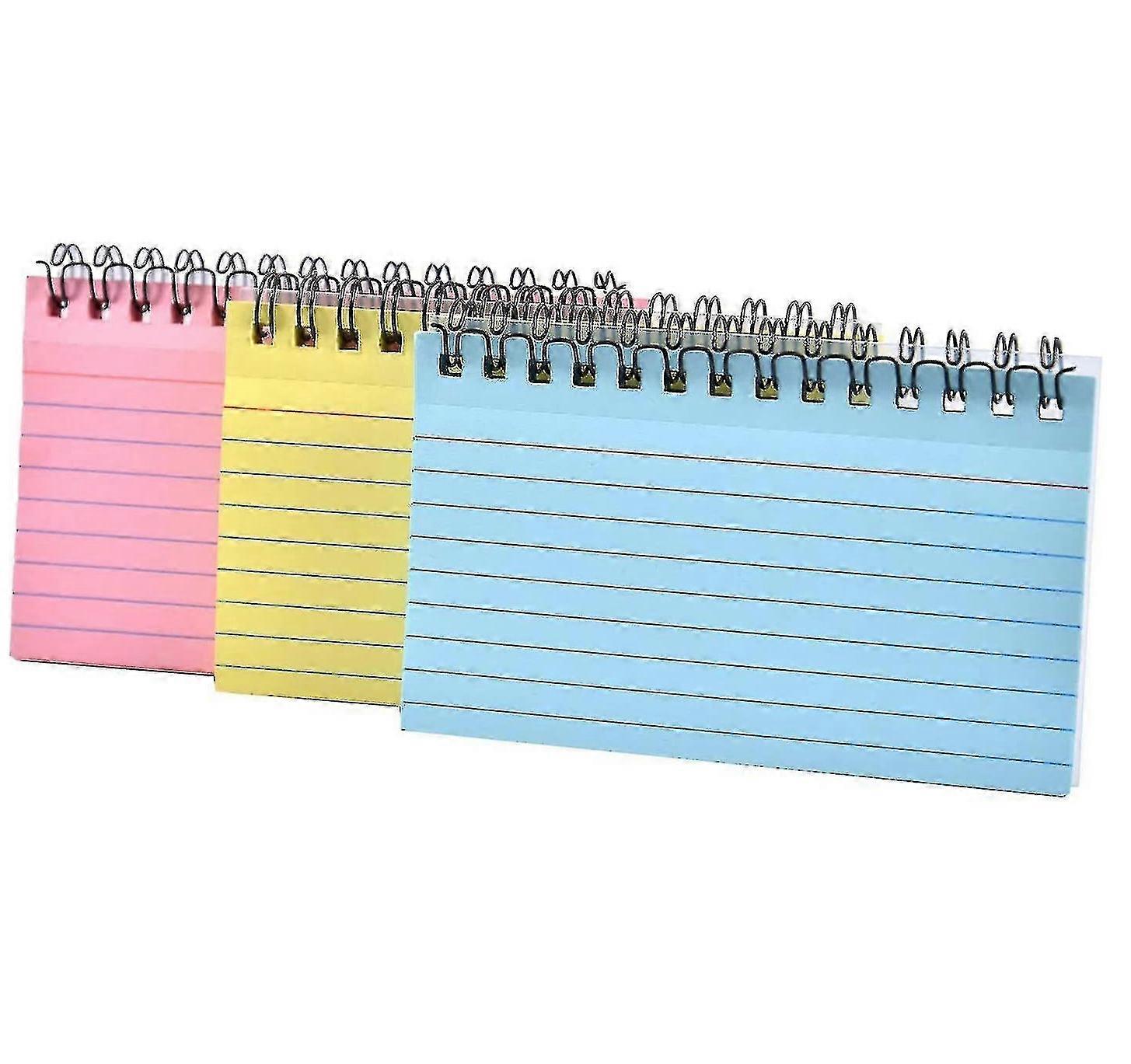 3 Pack Index Flash Cards Lined Study Revision Set