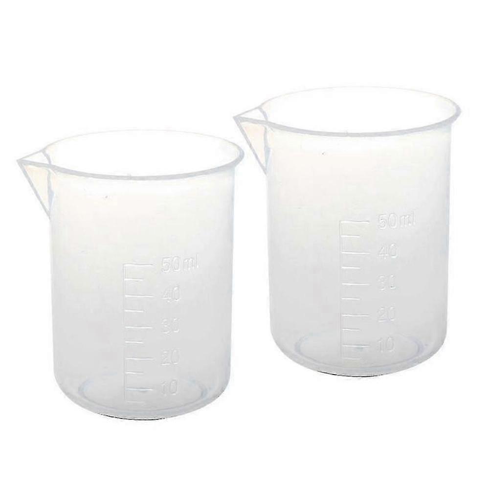 2-Piece 50 mL Plastic Laboratory and Kitchen Measuring Cup Set