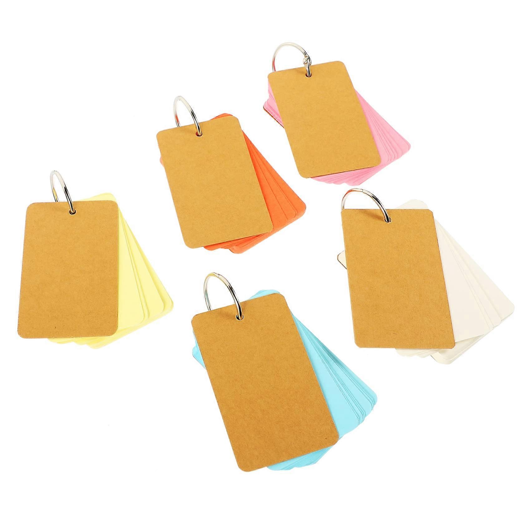 Blank Flashcards with Binder Ring, Reusable Study Cards for Vocabulary Learning and Travel Notes