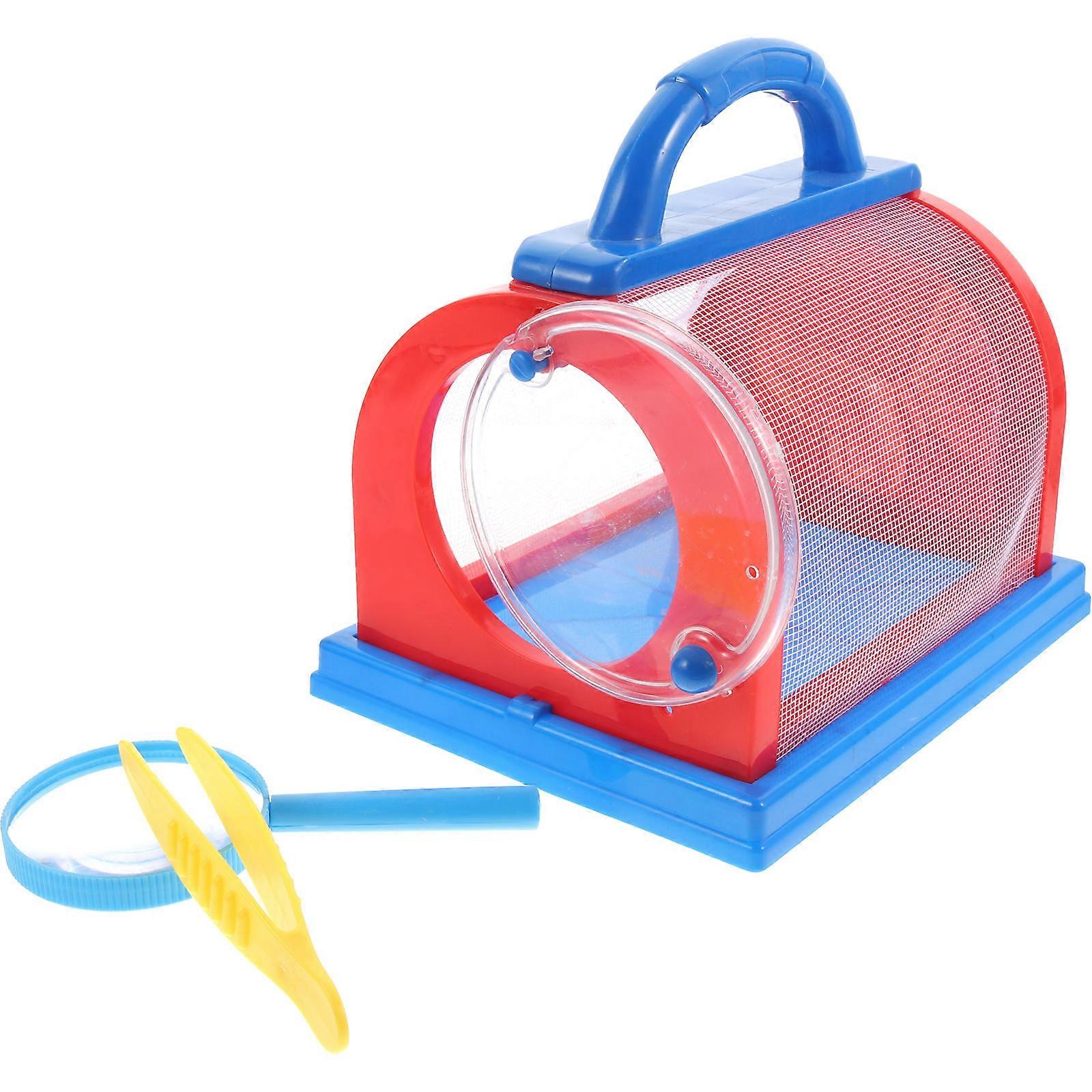 Blue Insect Observation Box Portable Cage for Kids 1Set