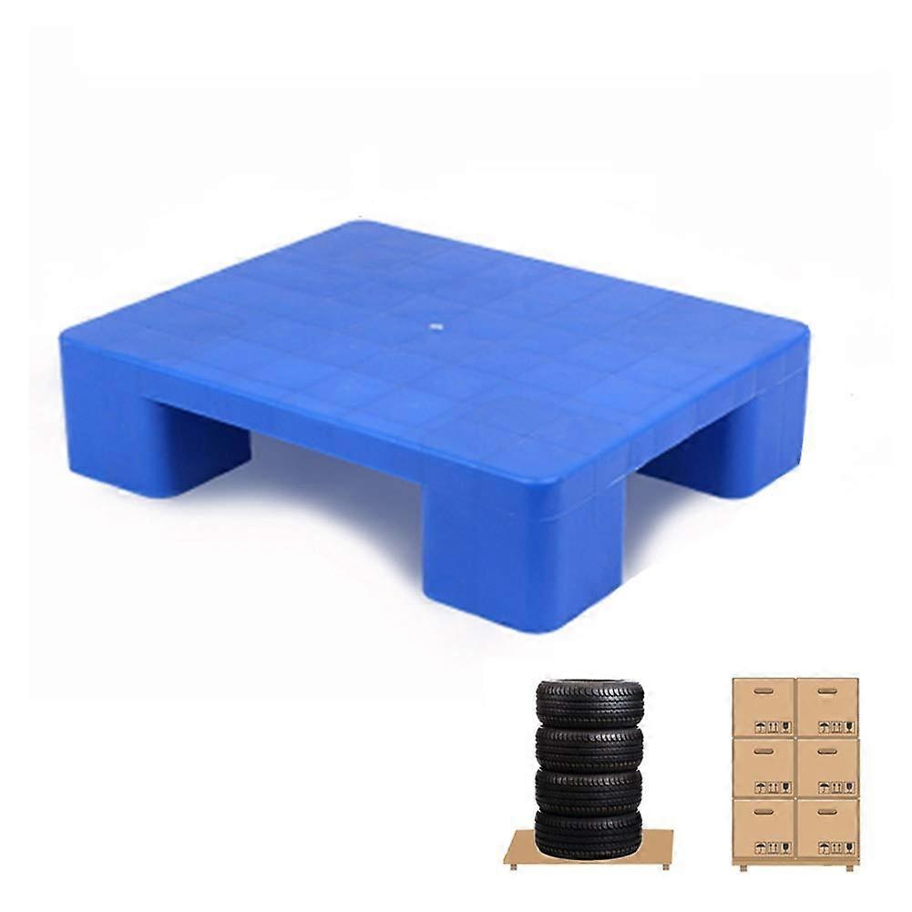 Plastic Storage Pallet Blue Polyethylene 30x40x12cm Stackable Waterproof for Warehouse Garden