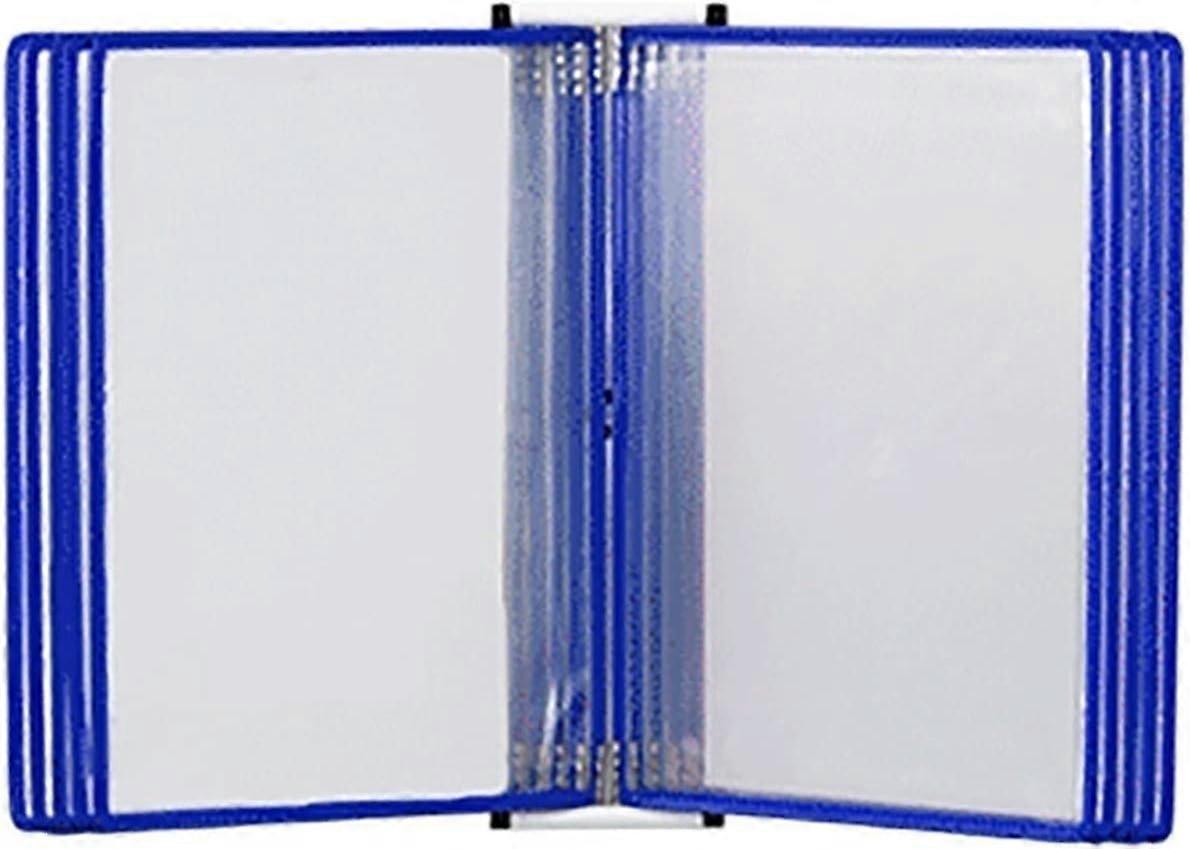 A4 Display Folder 20 Pockets Clear Flip Presentation with Stable Metal Base Red for Office Use