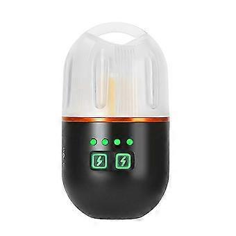 XIWANGFIRE Powerful Mini LED Camping Light with Power Display Magnetic Hook Lantern USB Rechargeable Tent Hanging Lamp Black