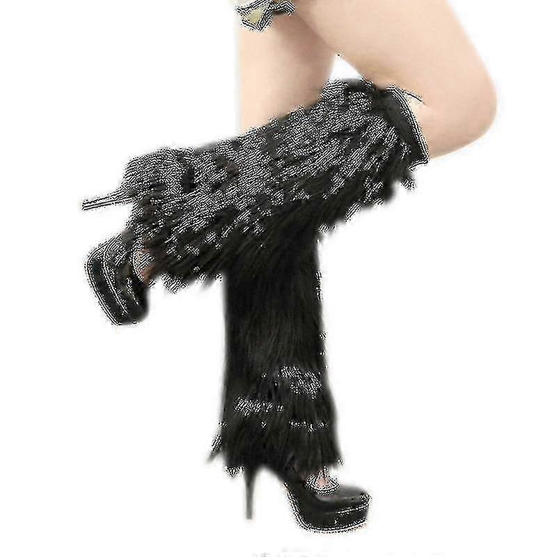 Faux Fur Leg Warmer Plush Boot Cuffs