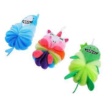 3pcs Bathing Balls Animal Loofah Kids Shower Sponge Children Cartoon Shower Ball