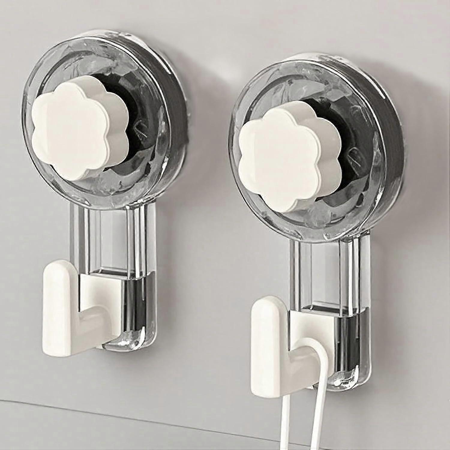 2-Piece Bathroom Towel Hook Set, Extra Pu Suction Cup Hook