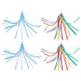 2 Pair Bike Handlebar Ribbon Bike Handle Streamer Kids Scooter Tassel Child Bike Accessories Handlebar Decor (Assorted Color)