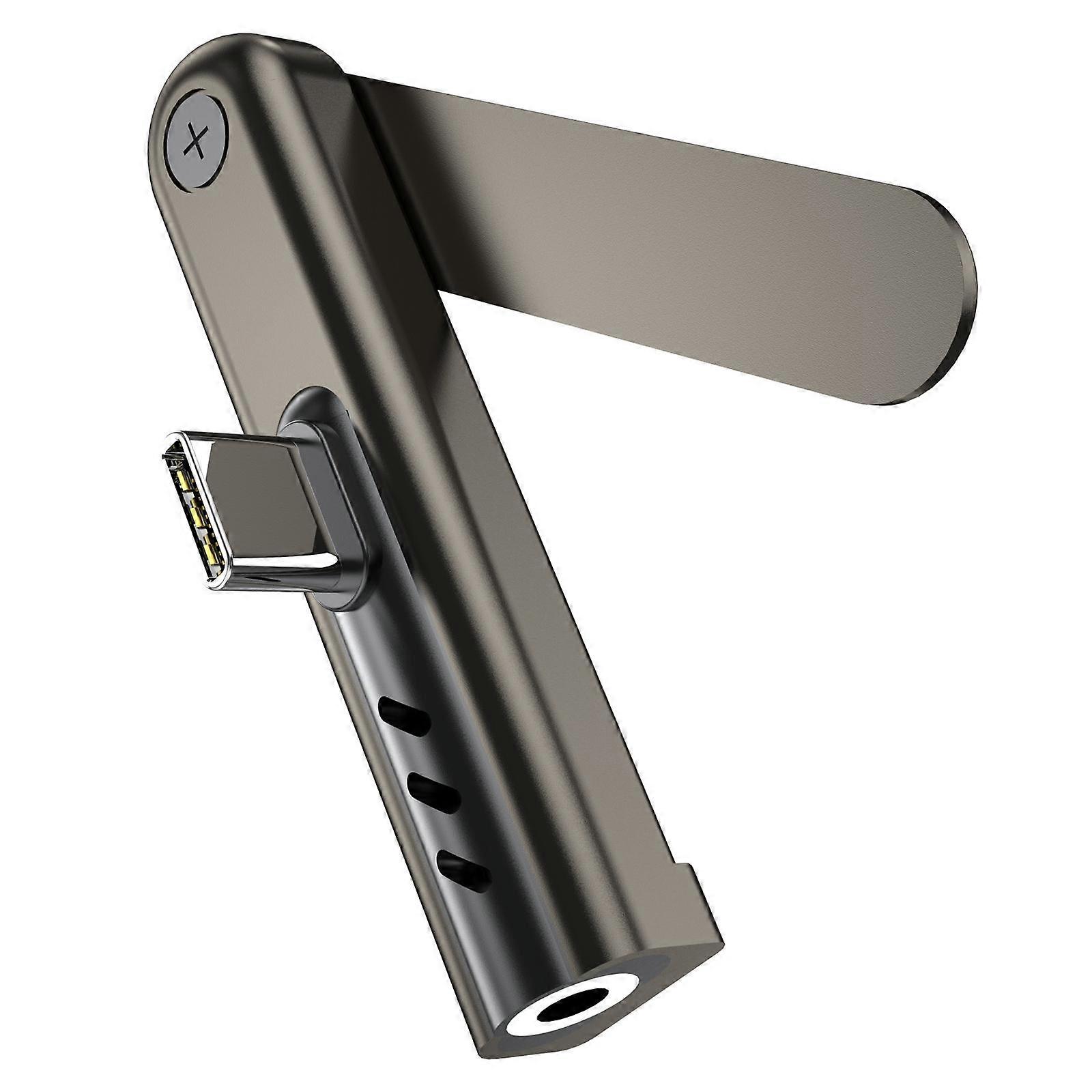 2 in 1 Foldable Holder Type-C to 3.5mm Audio Adapter