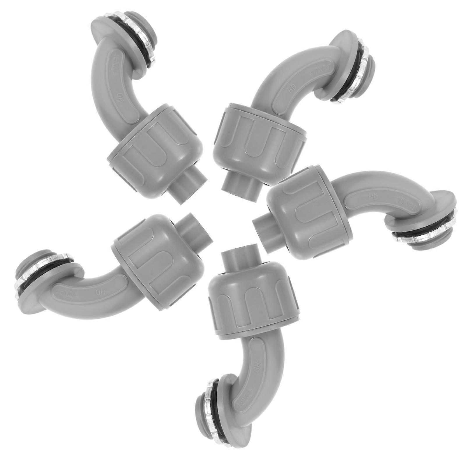 Grey Electrical Conduit Angle Fitting for Pipe 5Pcs PVC Material