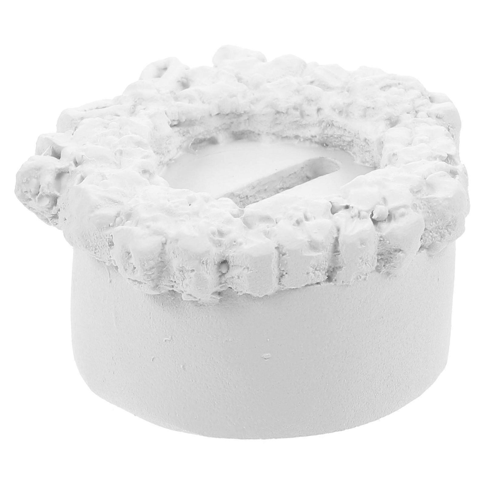 White Gypsum Ring Display Stand for Ring Display 4Pcs Mini Cake Shape