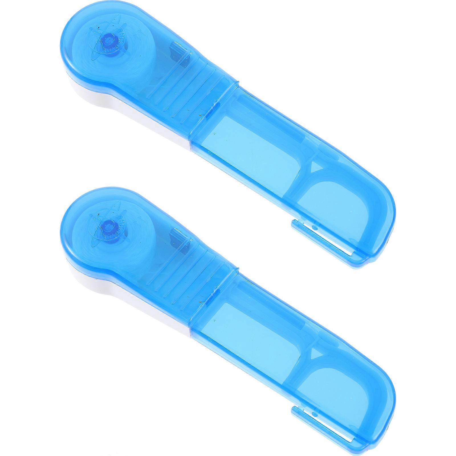 Zahnseidehalter, langlebig, 2 Stück, blau