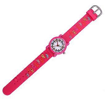 Montre enfant 3D étanche à motif dessin animé, 1 pièce rose