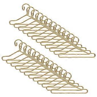 Cabides de liga dourada para roupas de boneca, conjunto com 40 peças, para guardar vestidos em miniatura.