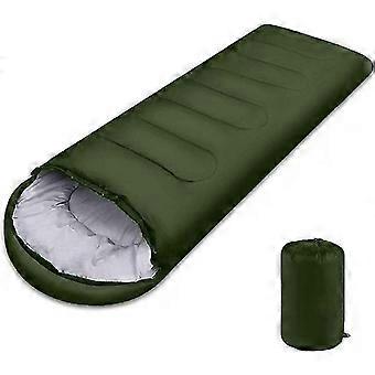 Waterdichte draagbare slaapzak 1,3 kg groen, compact, geschikt voor alle seizoenen en ideaal voor kamperen.