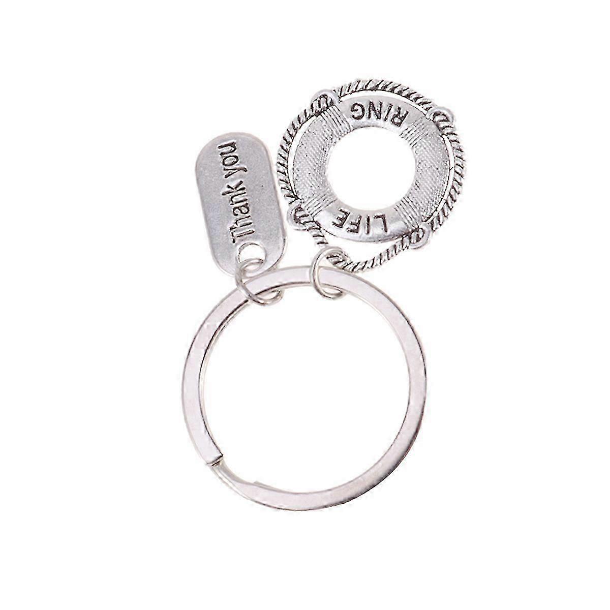 Life Ring Shape Metal Keychain, Durable Style, 1Pcs