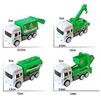 Camion della spazzatura ribaltabile a inerzia, giocattolo di simulazione, veicolo per la raccolta dei rifiuti con bidoni, materiale ABS