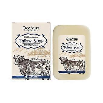 Beef Tallow Soap Bar,Natural Grass Fed Tallow Soap Unscented,Moisturizing Face & Body Wash for Dry, Sensitive Skin,Gentle Clean Handmade Bath Soap for