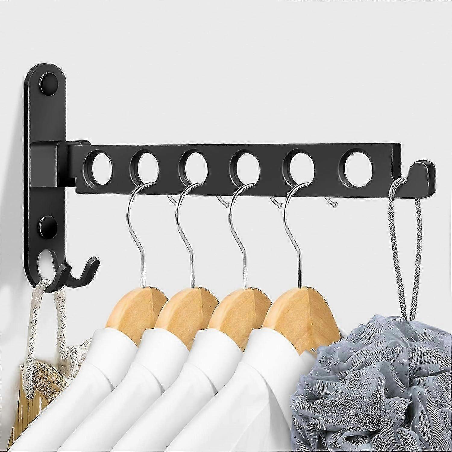 90 Rotating Wall Mounted Clothes Rack - Foldable for Balcony