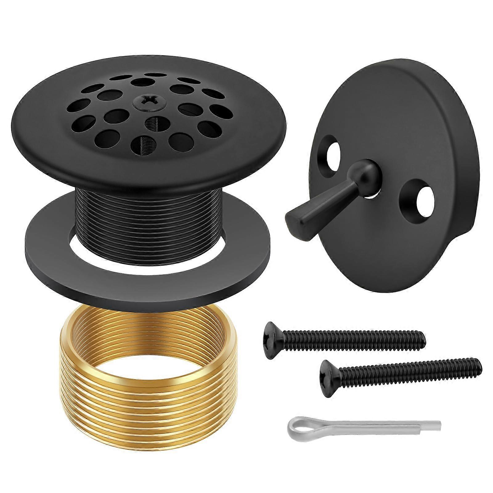 Adjustable Bathroom Tub Drain Filter Bathtubs Drain Stopper Bathtubs Ground Leakage Kitchen Bathroom Hardware Accessories  Black
