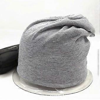 Solid Colour Unisex Double Layer Cotton Knitted Hedging Cap, Winter Warm Casual Bonnet Hat for Adults, Head Circumference 55-60 cm