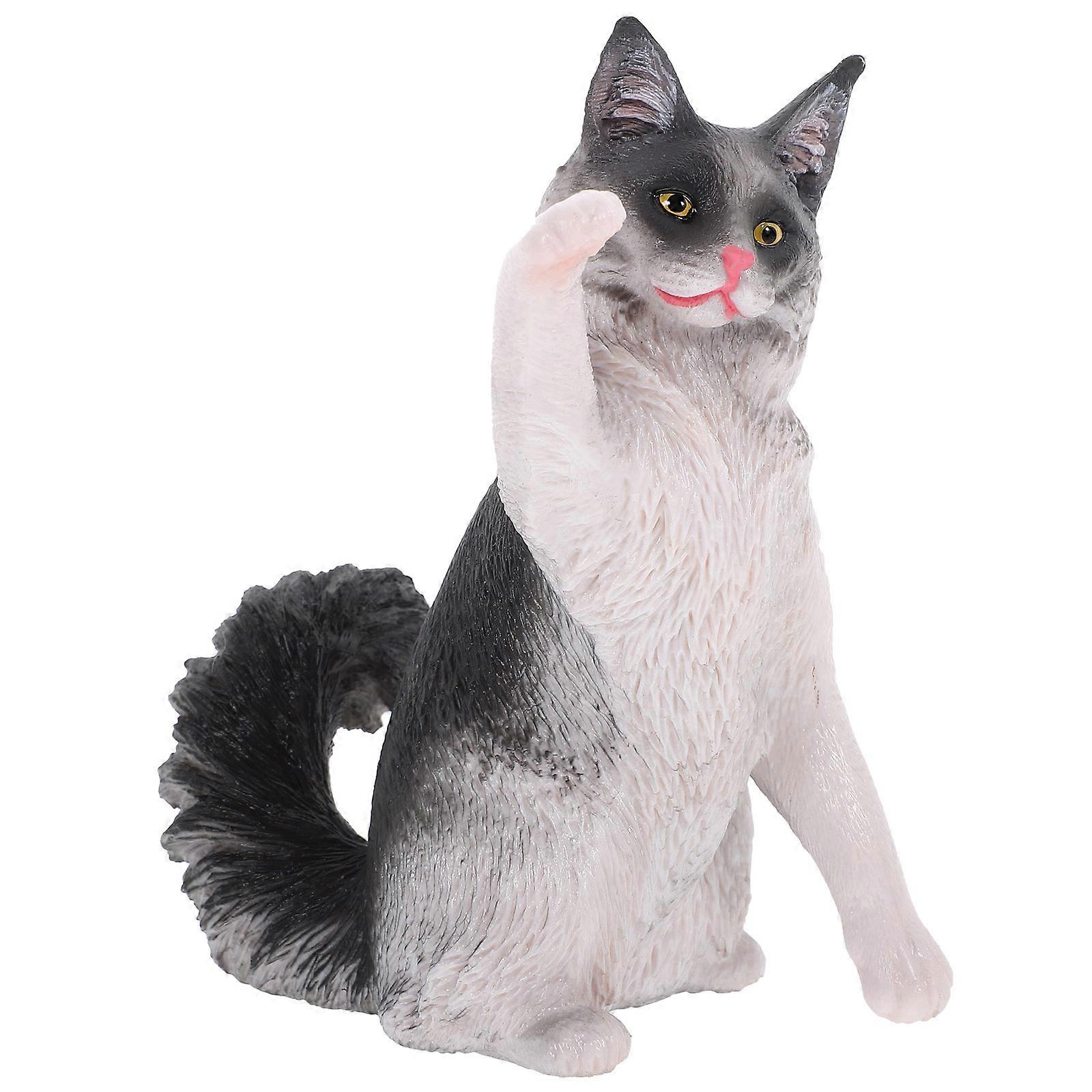 Cat Model Small Kitten Figurine for Decor 4Pcs Plastic Simulation Cat Model