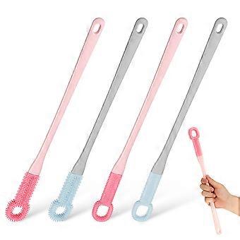 4 Pcs Toe Gap Cleaning Brushes Foot Brush For Shower Foot Scrubber Toe Brush With Long Handle Feet Cleaning Brush For Home