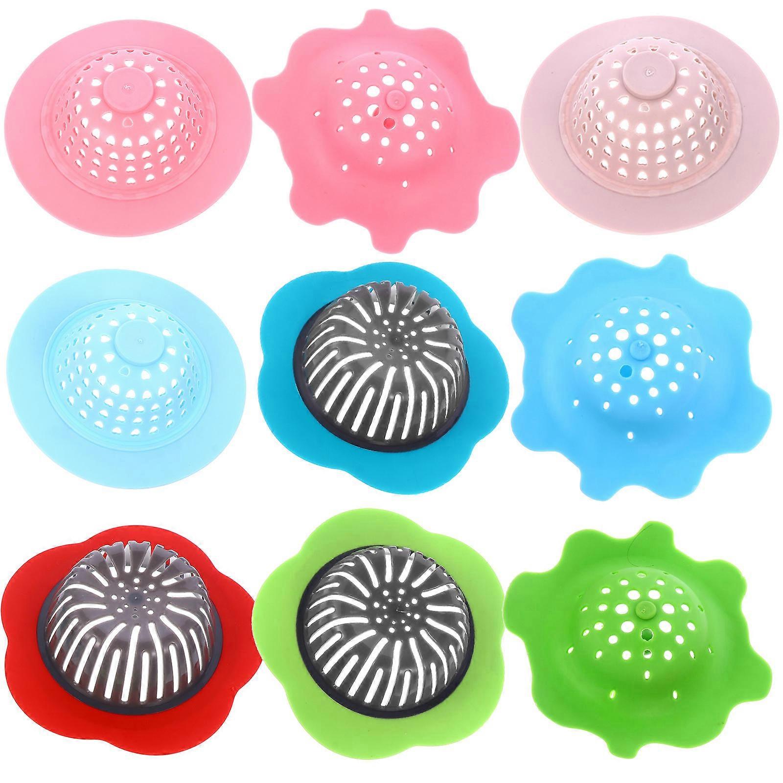 9pcs Practical Plastic Kitchen Filter Sink Drainer (Random Color, Random Style)