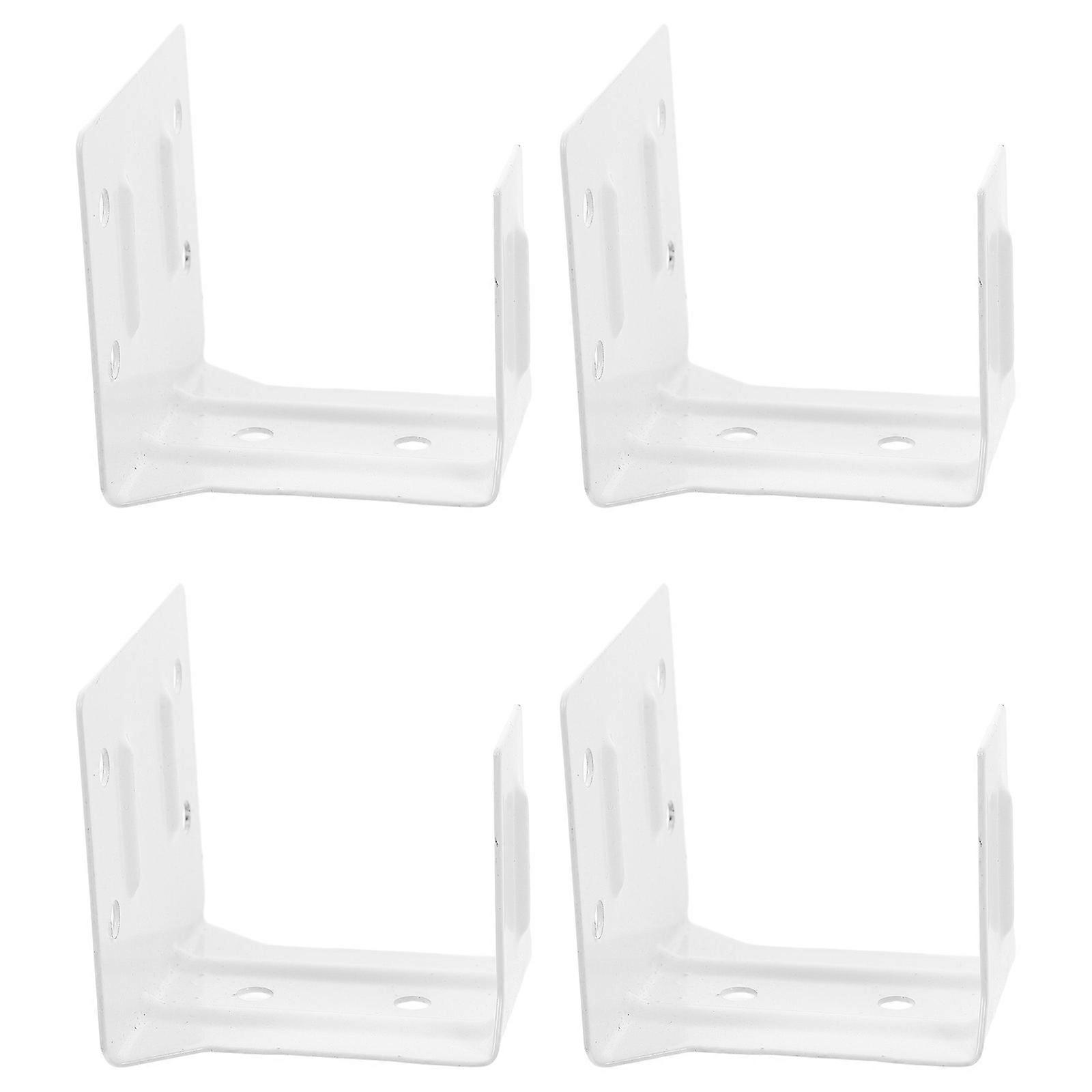 Center Support Brackets for Blind Installation 4Pcs White Iron