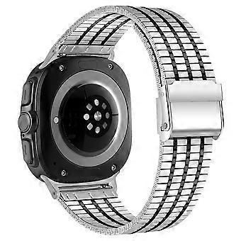 For Samsung Galaxy Watch Ultra 47mm Replacement Band with Connector 7-Bead Stainless Steel Smart Watch Strap