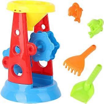 5pcs Beach Sand Toy Plastic Sand Bucket Shovel Toy Hourglass Funnel Sand Water Toy for Beach Kids Playing Outdoor
