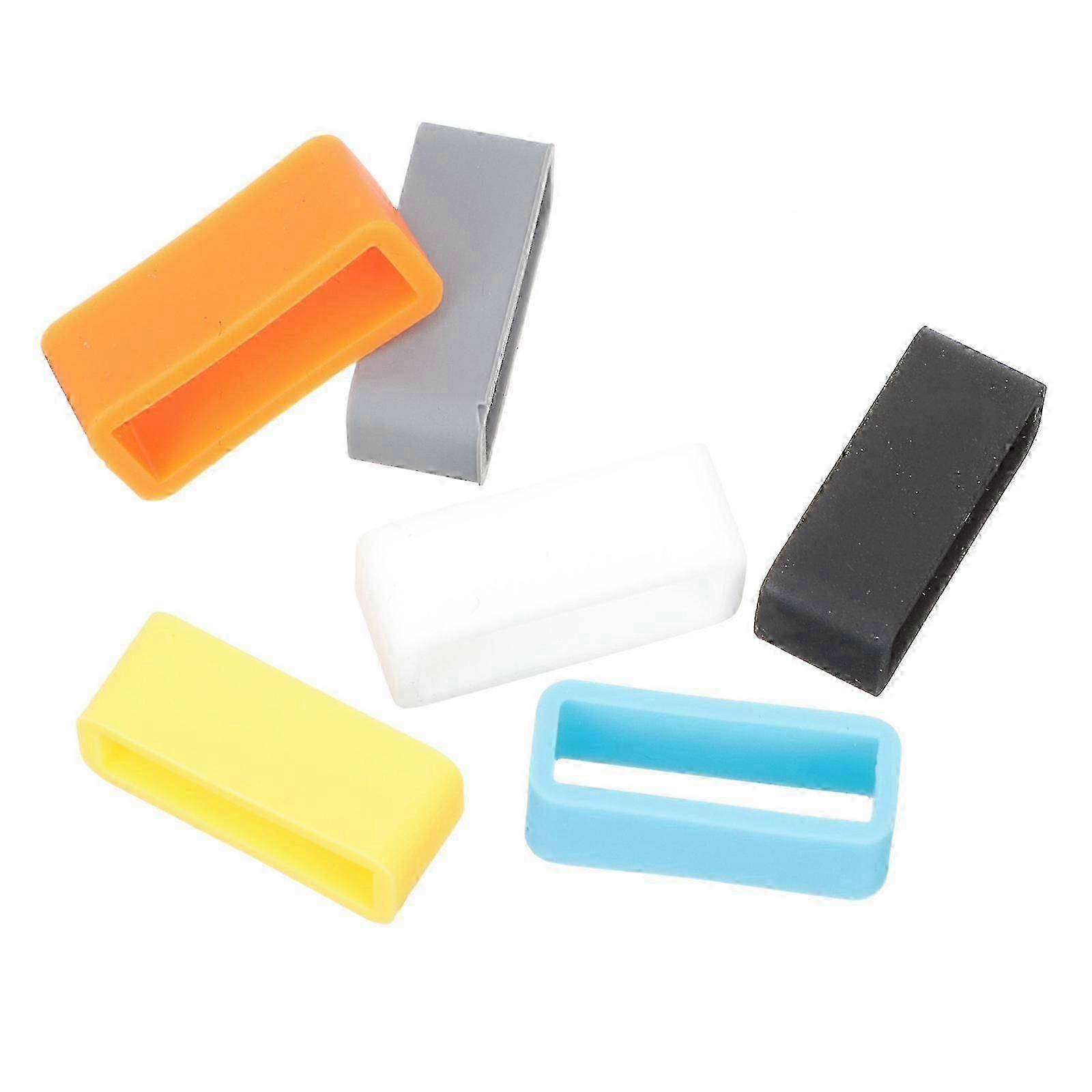 Silicone Watchband Circle compatible with Watch Strap Replacement 6Pcs Assorted Colors