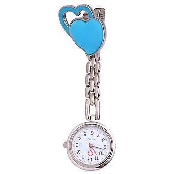 Montre en forme de coeur Montre de poche étanche Montre suspendue créative de mode pour une utilisation décorative (bleu)