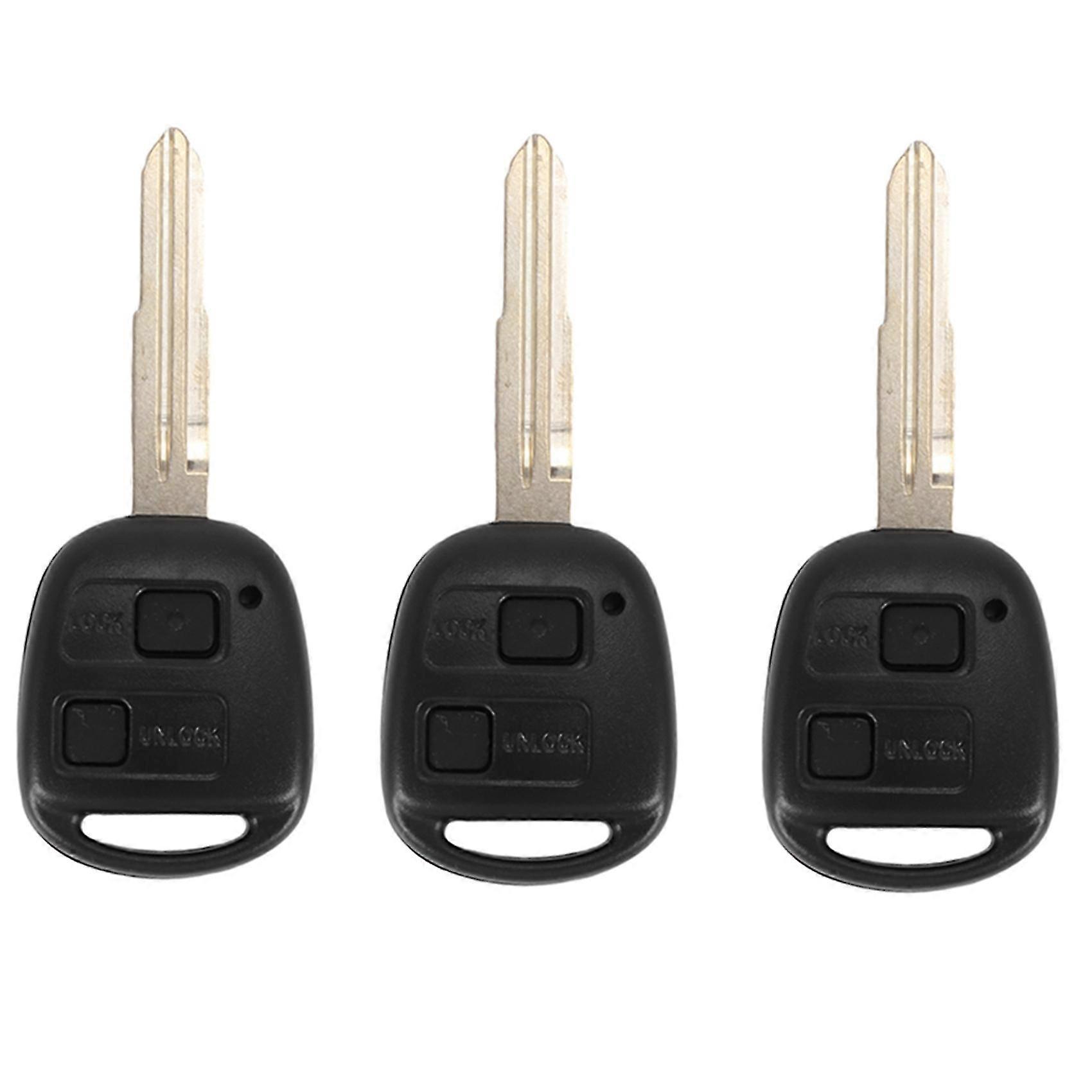 3X 2 Button Remote Key Shell compatible with Toyota Yaris