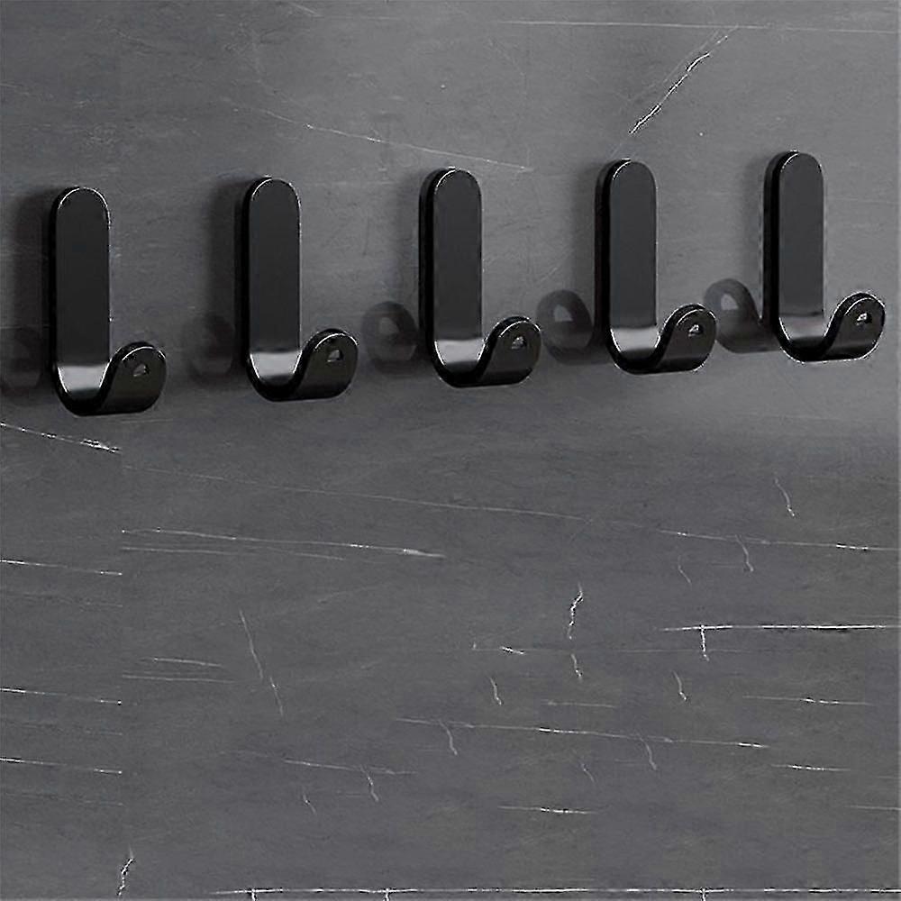 Metal Hooks Bathroom Wall Hook Black 5pcs Black 5pcs