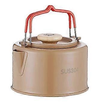 Tragbarer Campingkessel, 1100 ml, mit Wärme- und Griff, braun