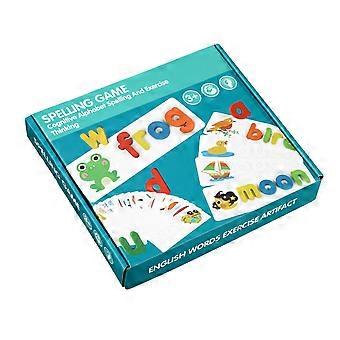 NUOBESTY 1 Set Rechtschreib-Wörter-Spiel 26 Englisches Alphabet Frühes Lernen Kognitives Werkzeug Wort-Rechtschreibübungen Zubehör Pädagogische Spielsachen für Kinder 