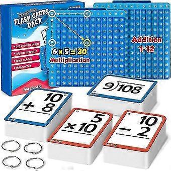 Math Flash Cards + Math Board, Multiplication Flash Card Times Table Chart, Math Manipulatives Divis-rx