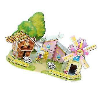 3D Jigsaw Puzzle DIY Toy for Kids Baby Early Educational Toy Windmills