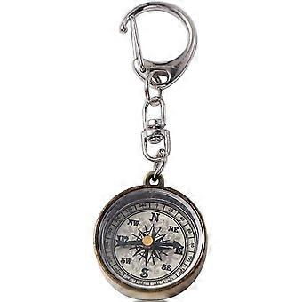 Boussole vintage en alliage de zinc doré avec chaîne, porte-clés boussole de camping, outils de navigation, boussoles, électronique et gadgets