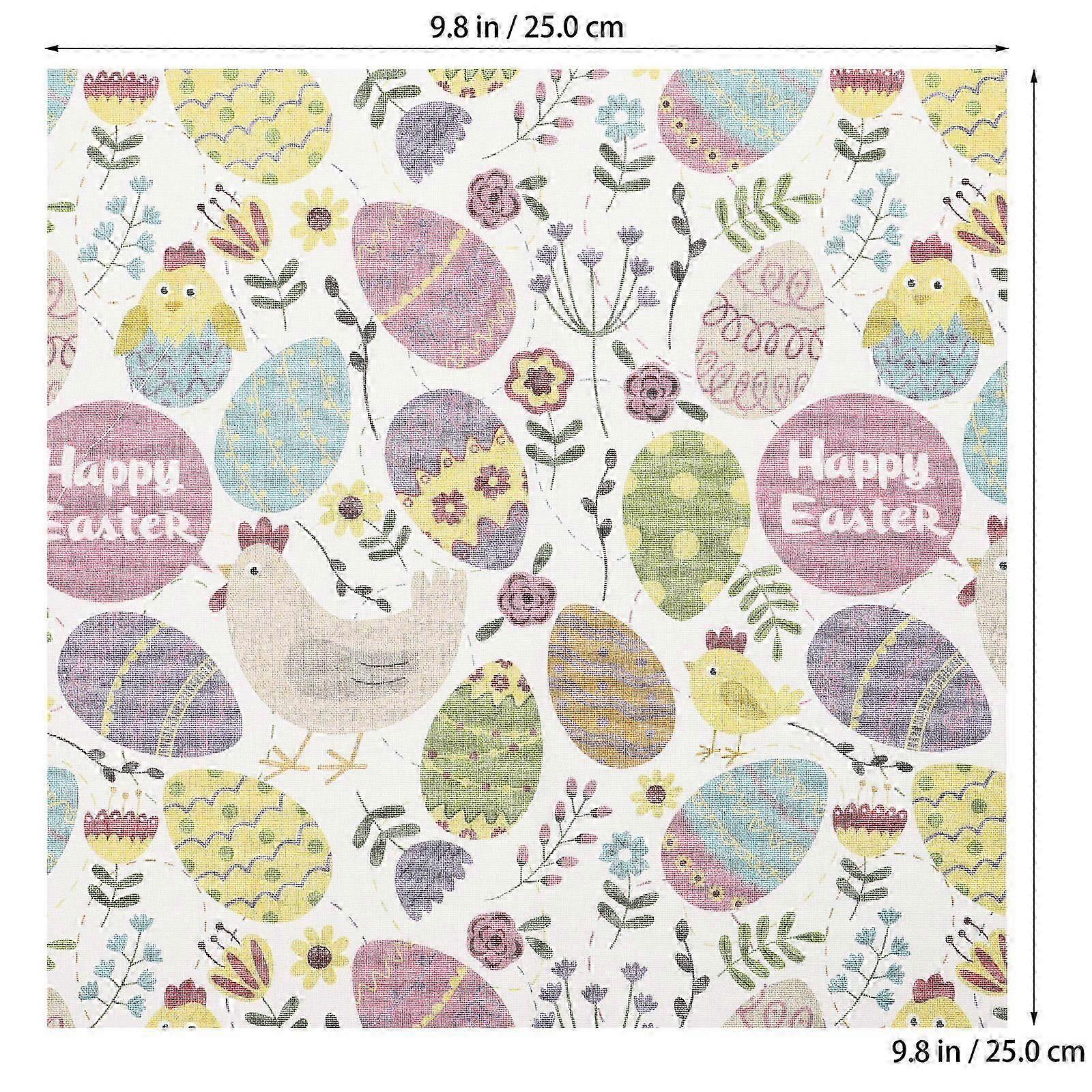 Cotton Quilting Fabric Easter Patchwork for DIY Use 10Pcs Set IN