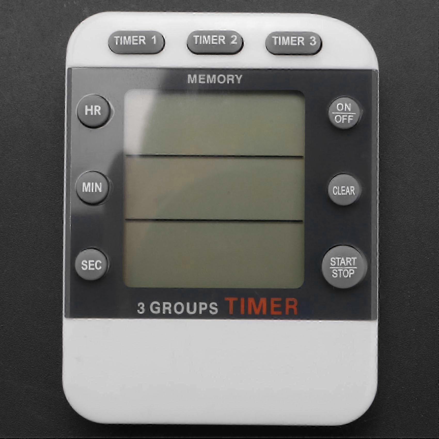 LCD Display Digital Timer 100 Hour Triple Count Down/Up Clock Loud Kitchen Cooking Timer