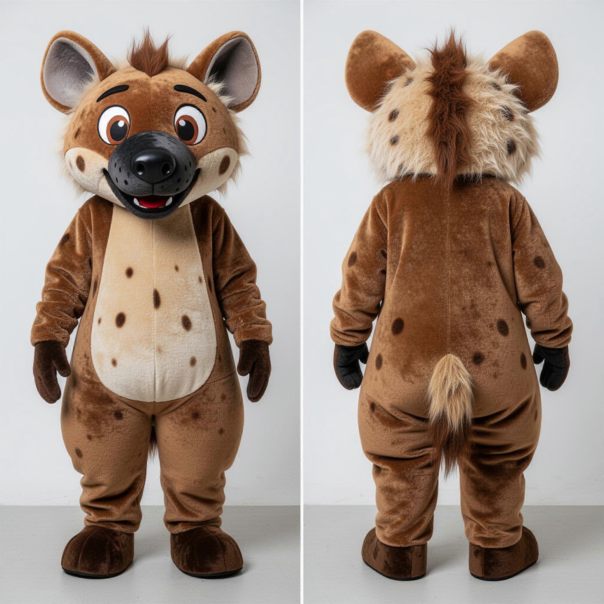 MASTICOT Warm Brown Cartoon Hyena Mascot