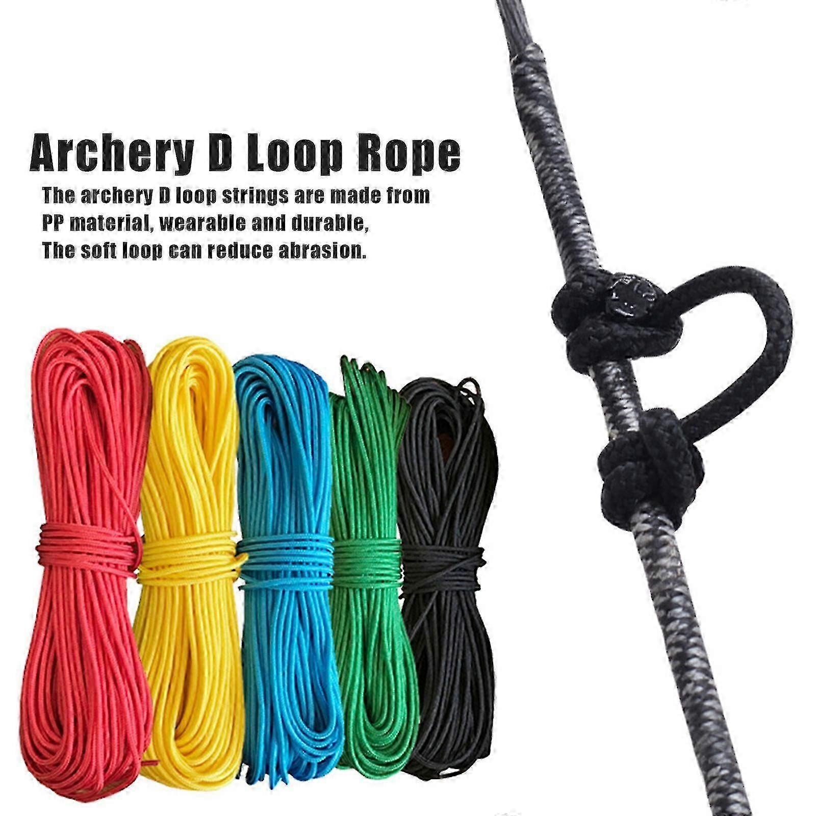 Archery D Loop Rope compatible with Compound Bow Accessories | 3M PP String Material, 2mm Diameter