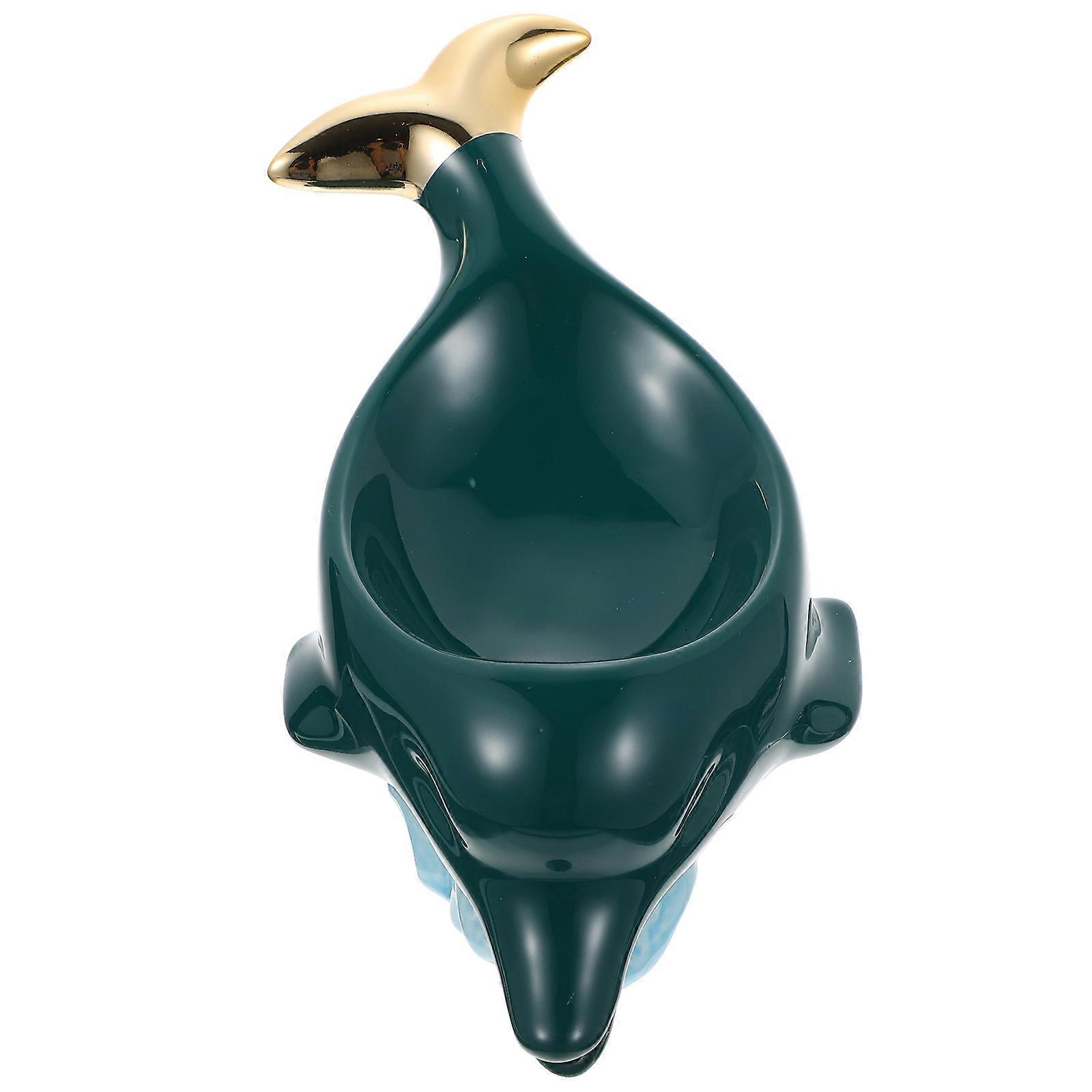 Cartoon Ceramic Dolphin Soap Rack for Storage Use