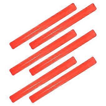 High Visibility Reflective Slap Wrist Bands for Cycling 6Pcs Orange Bracelets