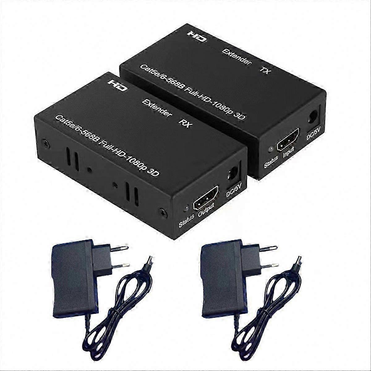 60M Extended Range - RJ45 Compatible 1080P Extender with EU Plug