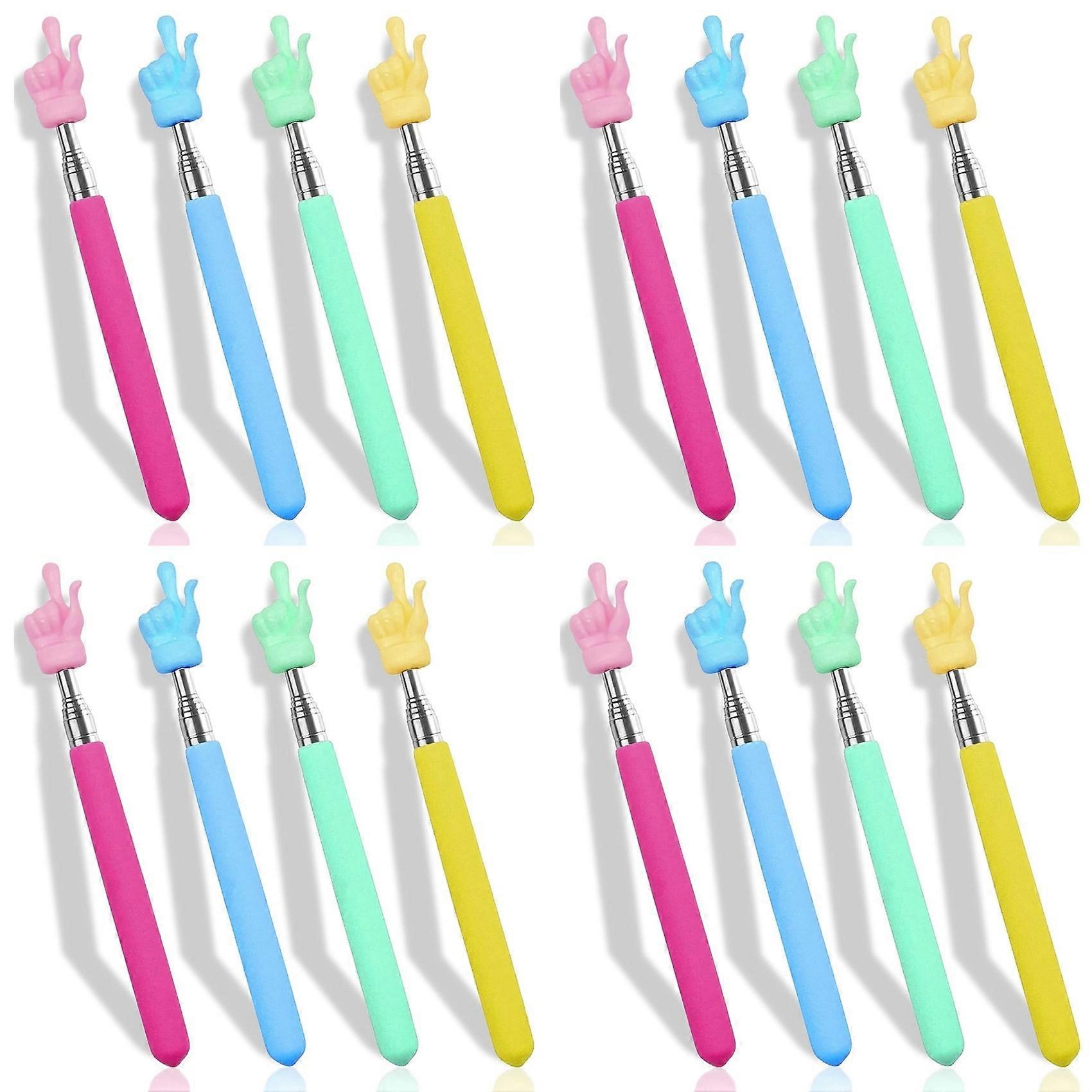16PCS Retractable Teacher Pointer for Classroom Kids Reading, Mini Extendable Hand Pointer Finger Pointer Stick